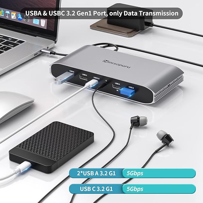 Docking Station Minisopuru DisplayLink Triple Pantalla para MacBook M1/M2/M3/M4/Windows miniatura 8