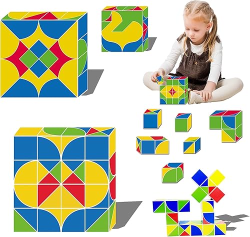 16 piezas de bloques de construcción magnéticos de geometría 3D, cubo de construcción magnético grande de 1.36 pulgadas, juguetes educativos