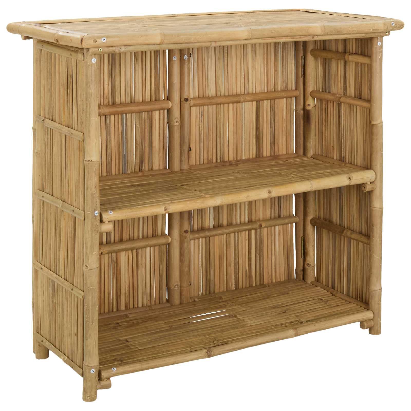 vidaXL Outdoor Bartisch Natur 115 x 55 x 105 cm Bambus, Stylischer Bar-Tisch, robust für Sommerpartys, Gartenfest, umweltfreundliches Design, minimalistisch und chic