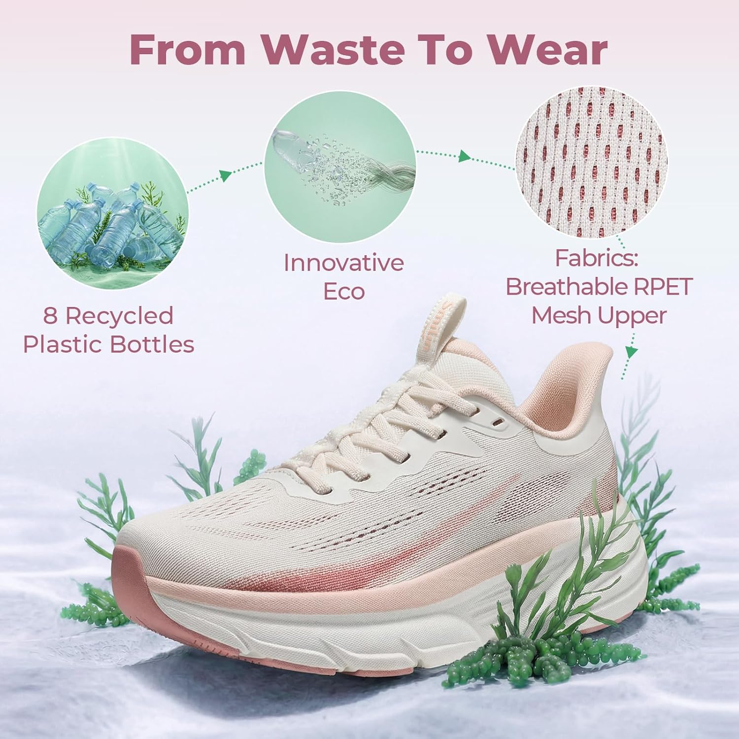 SMILIN Women's Slip On Walking Shoes with Arch Support, Comfortable Lightweight Cushion Sneakers for Standing All Day Work, Non Slip Breathable Mesh Running Tennis Footwear for Casual Travel Gym