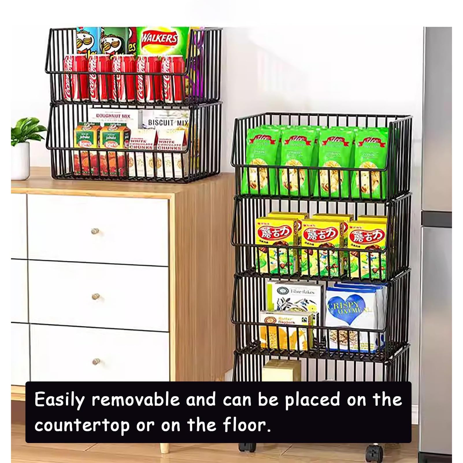 Präsentationsständer Für Kartoffelchips, Schmales Supermarktregal Mit Rädern, Tragbarer Obst- Und Gemüse-Organizer/Abnehmbarer Korb,5-Layer