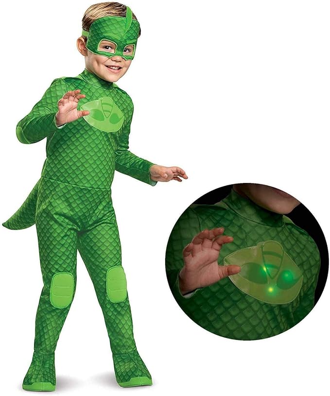 Disguise Deluxe PJ Masks Kids Gekko Light Up Costume
