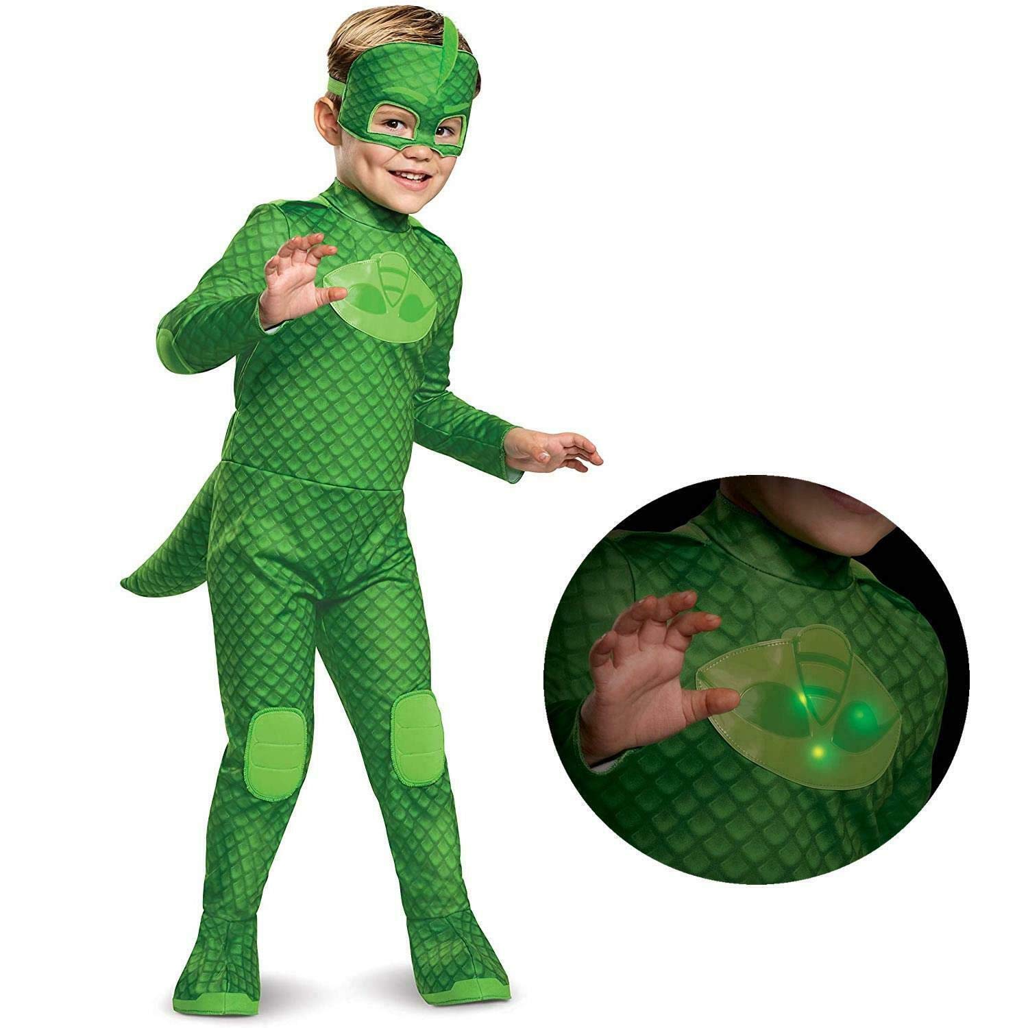 Disguise Deluxe PJ Masks Kids Gekko Light Up Costume