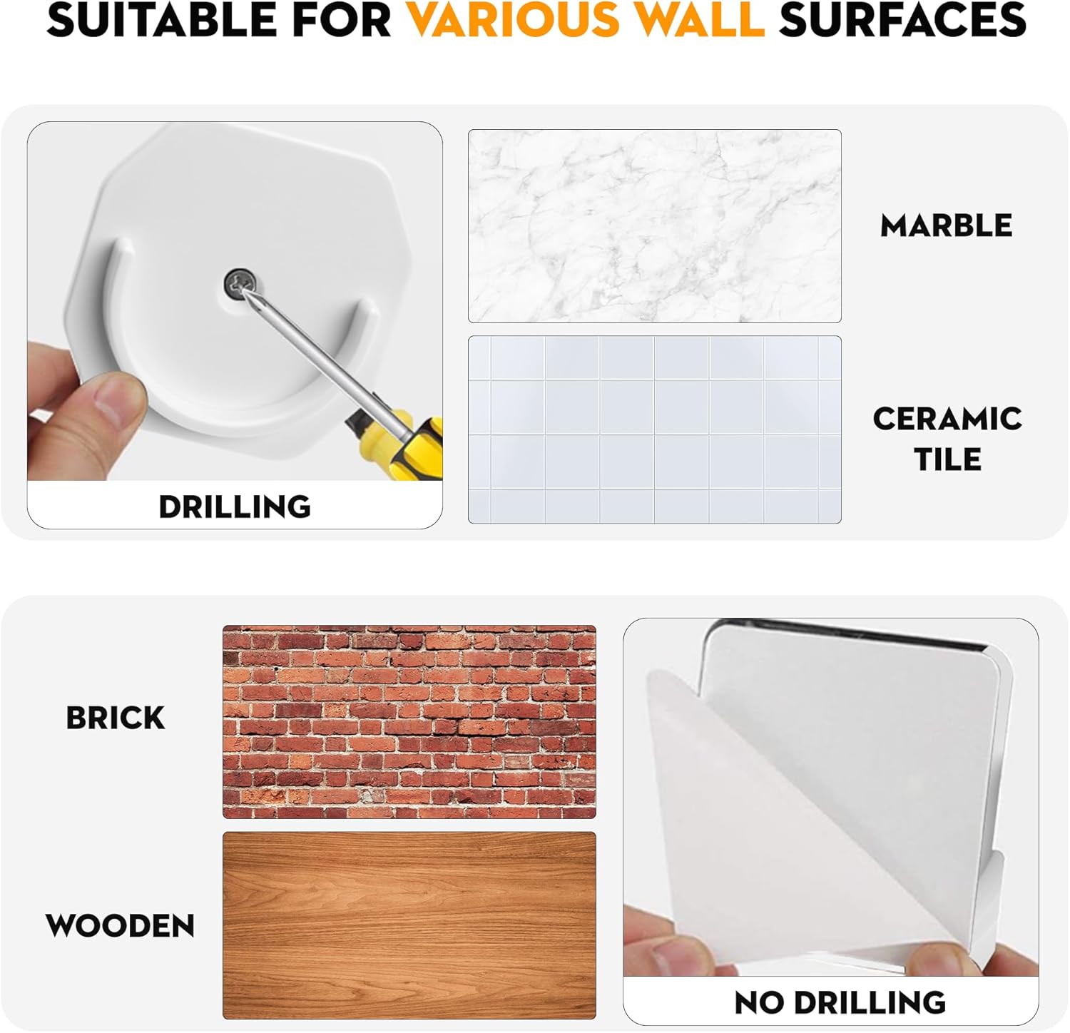 1.1 Inch Diameter Tension Closet Rods for Hanging Clothes 32-48 Inch, Adjustable Pole Closet to Hang Clothes, Heavy Duty Closet bar for Wardrobes with No Drilling Holder, White