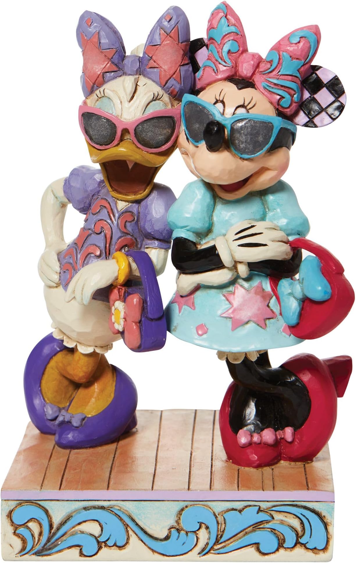 Enesco Jim Shore Disney Traditions Minnie Mouse and Daisy Duck Fashionistas Figurine, 5.75 Inch, Multicolor
