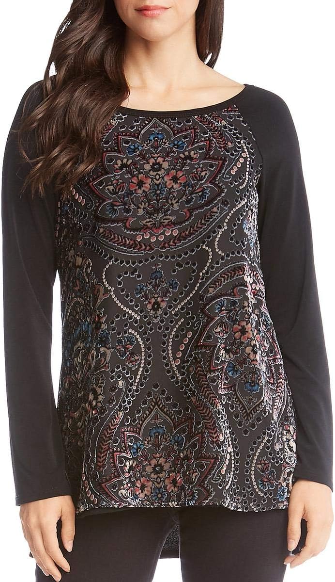 Karen Kane Women's Velvet Burnout Contrast