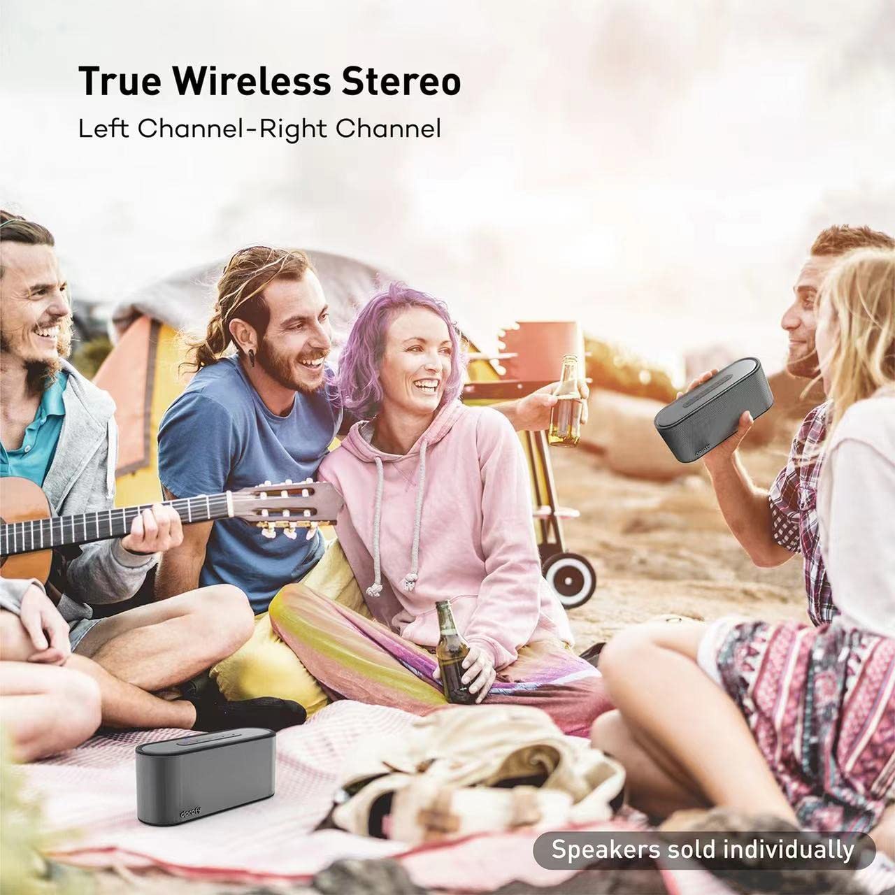 Altoparlante Bluetooth Stereo Portatile 20W - 24 Ore Di Riproduzione Con Bassi, Supporto Scheda SD, Portata 20m, Microfono Integrato - Wireless 5.3