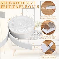 Vista 44 de Zonon 4 rollos de tiras de fieltro de 120 pulgadas con cinta adhesiva de fieltro para muebles, rollos de tiras autoadhesivas de poliéster resistente