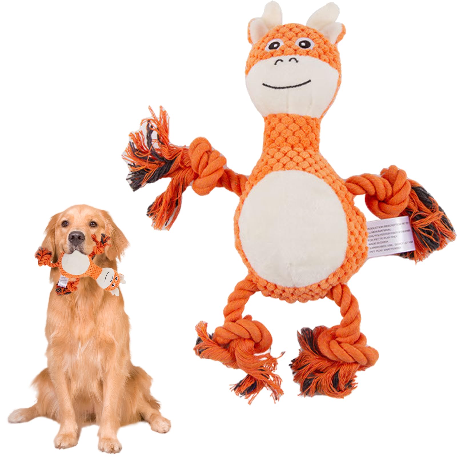 NATOSU Juguete para Perros Grandes y pequeños, Peluche, Juguetes para Perros, Juguete para Perros, Peluche chirriante con Papel Arrugado, Juguete para Cachorros, Peluche para Perros