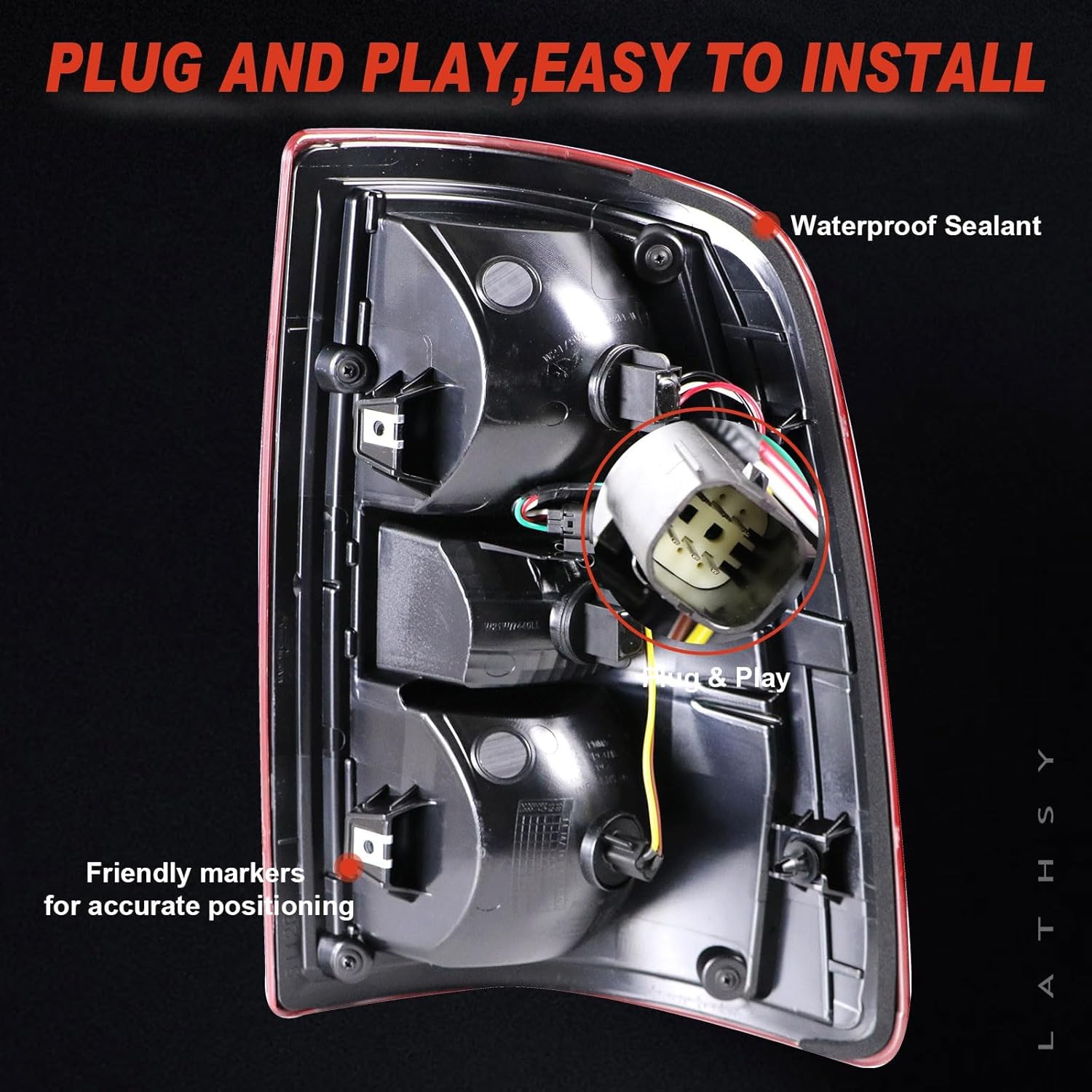 Tail Lights Red Bezel Compatible With 2019-2023 Dodge Ram 2500 Right Passenger Side Replace:68361714AD