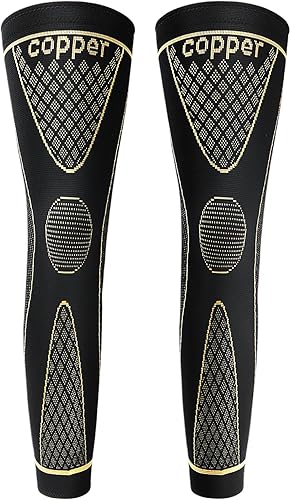 SKDK Mangas de compresión largas de cobre para las piernas, rodilleras de compresión para hombres, mujeres, baloncesto, artritis, ciclismo, deporte,