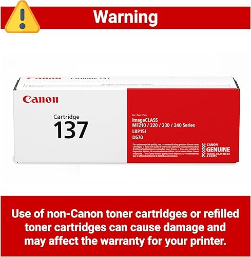 Miniatura 4 de Canon Cartucho de tóner negro 137 original compatible con LBP151dw, serie MF210, serie MF220, serie MF230, serie MF240, D570
