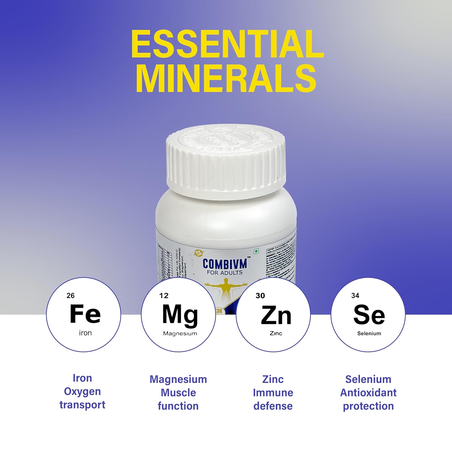 CombiVM Daily Multivitamin & Mineral Blend | Complete Nutritional Support for Men & Women with Essential Vitamins & Minerals | Wellness & Vitality Support | 30 Tablets CombiVM Daily Multivitamin & Mineral Blend | Complete Nutritional Support for Men & Women with Essential Vitamins & Minerals | Wellness & Vitality Support | 30 Tablets