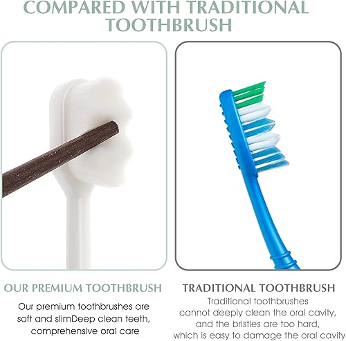 Miniatura 5 de WLLHYF 6 cepillos de dientes extra suaves micro nano cepillos de dientes con 10000 cerdas de fibra estéril sin dolor cepillo de dientes para encías