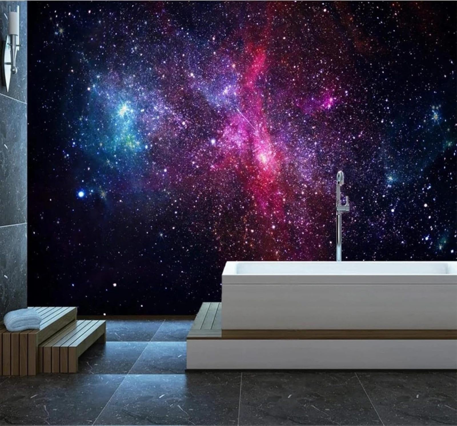 XLMING Beautiful Night Sky Universe Starry Sky Milky Way 3D Wallpaper Premium Textured Silk Study Dining Living Room Bedroom Sofa TV Wall Easy Install-300cm×210cm