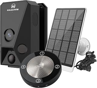 Wireless Security Camera Outdoor, Solar Powered 2.4G WiFi Home Security System with Motion Detection and Siren,Two-Way Audio,HD 2K with Night Vision,IP65 Waterproof