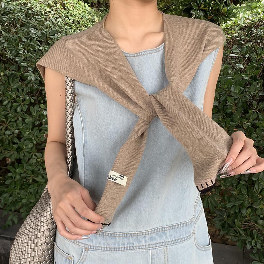 Sweater Shawl Wraps for Women Fashion Knitted Shoulder Shawls Ponchos Casual Sweaters Scarf Cape Wraps with Sleeves - Image 4