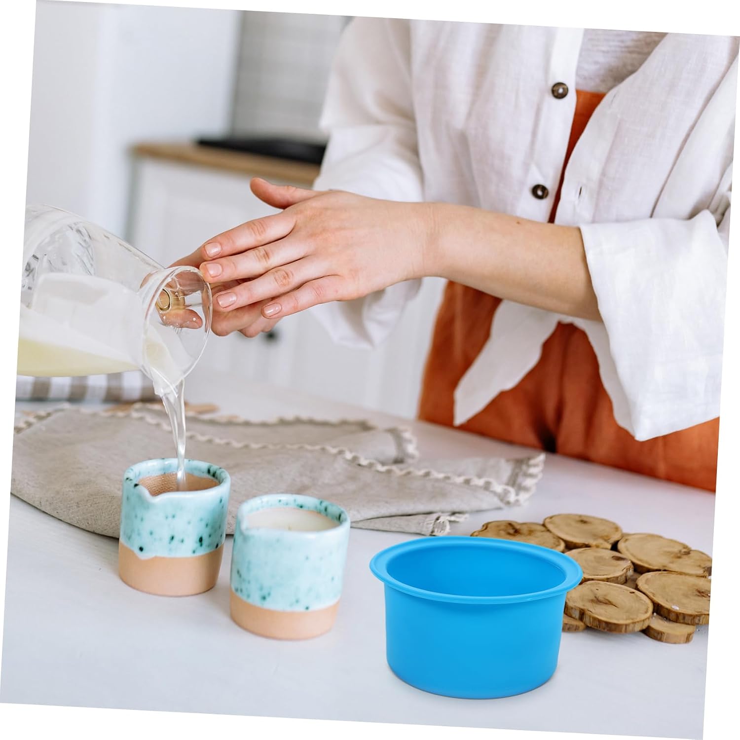 Silicone Wax Warmer Bowl Set 2pcs Non-Stick Wax Melting Container for Hair Removal Accessory for Home Use
