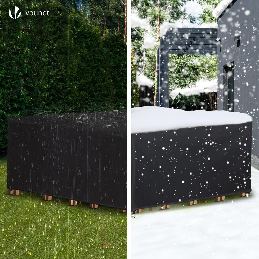 VOUNOT Waterproof Garden Furniture Cover, 250x250x73cm, Heavy Duty Oxford Fabric, Windproof, UV Resistant with Air Vent - Image 4
