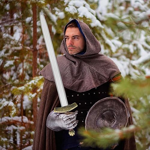 Miniatura 3 de King Arthur Espada de juguete, espada larga medieval de 35 pulgadas, espada de plástico, accesorios de disfraz de caballero medieval para accesorios