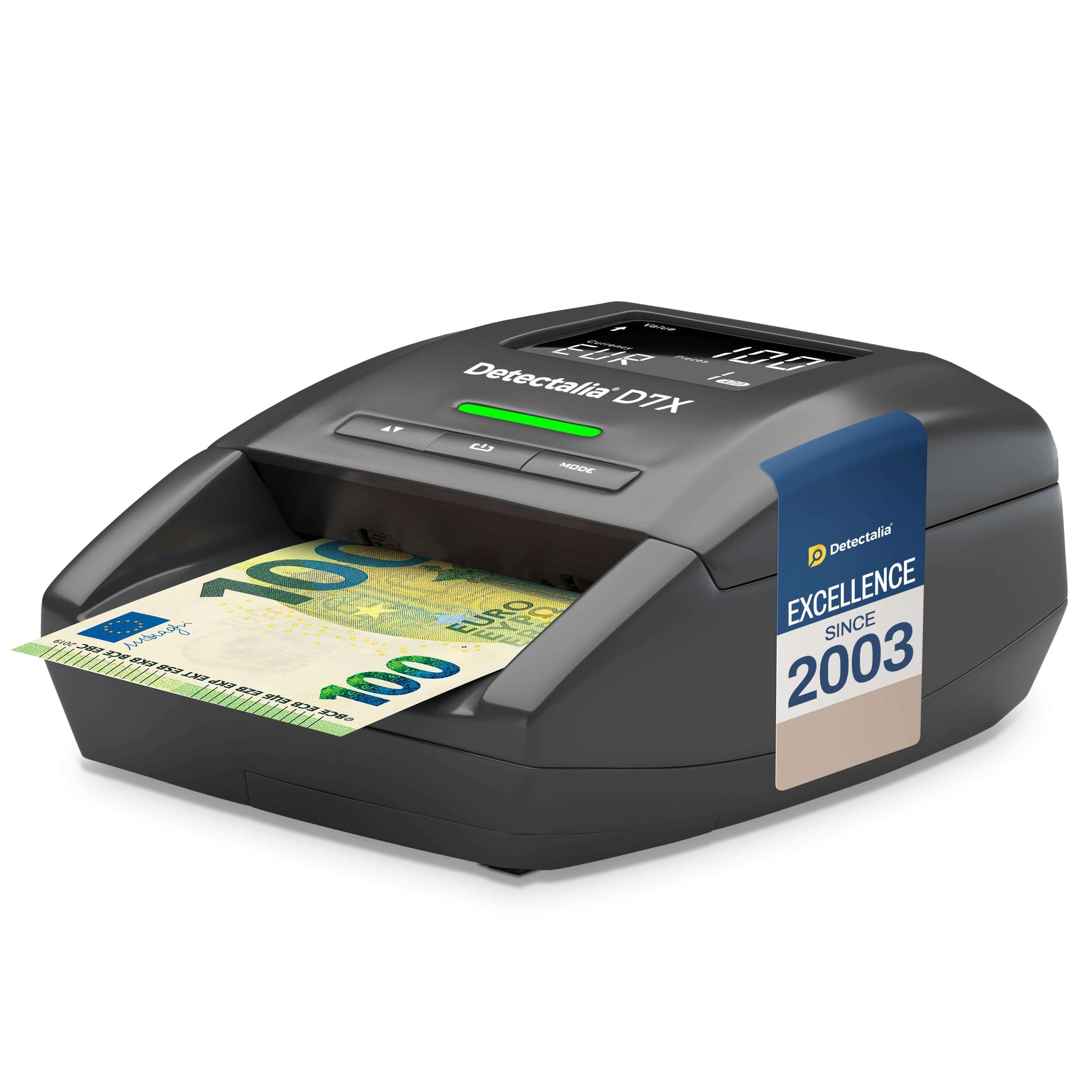 Detectalia D7X Banknote checker and counting machine separately -  Counterfeit money tester with 7 recognition tests for euro, gbp, chf, pln,  czk and sek : Amazon.nl: Stationery & Office Supplies