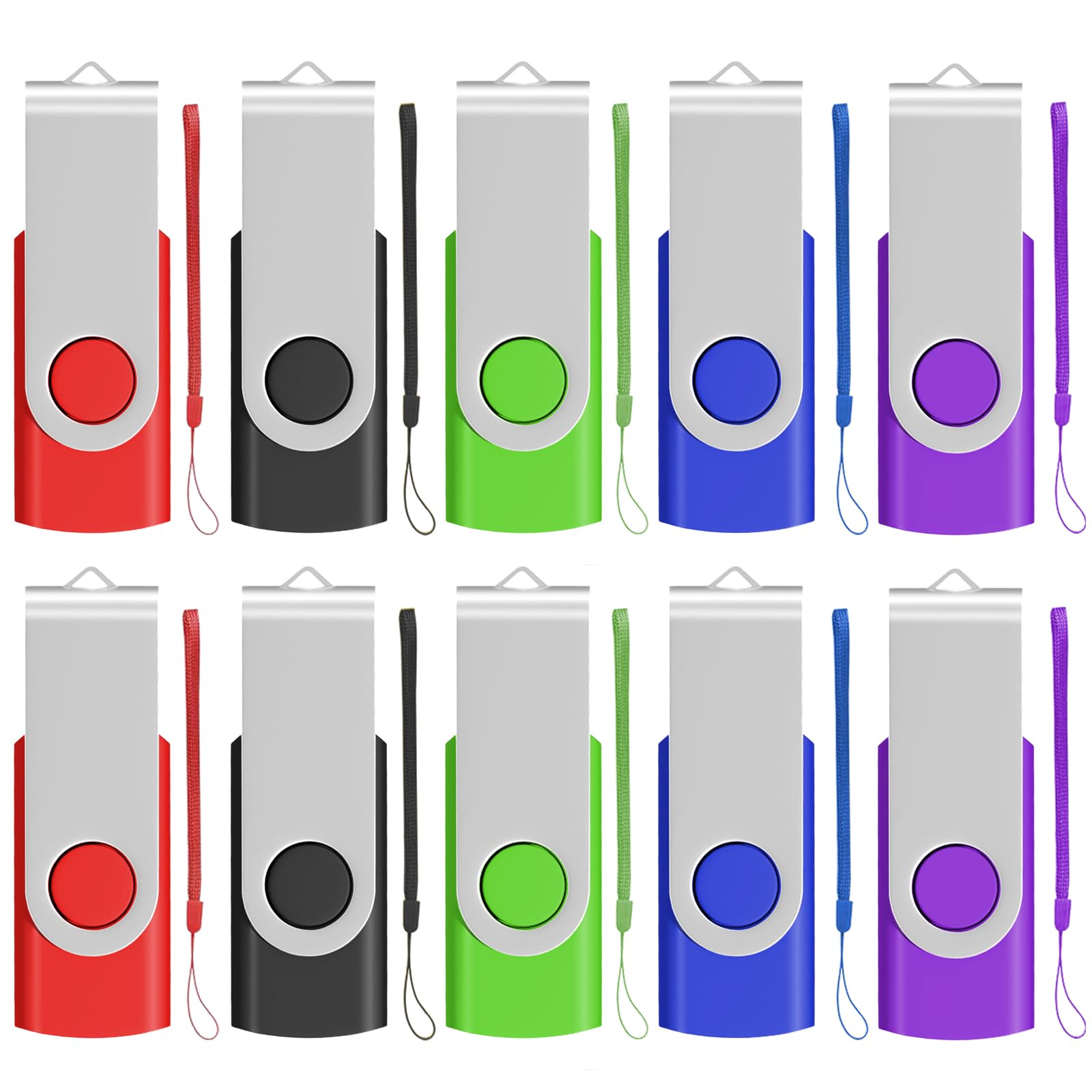 ARETOP 10 pezzi 16 GB memoria stick USB ad alta velocità USB 2.0 multicolore Mehrfarbig-1 16 GB