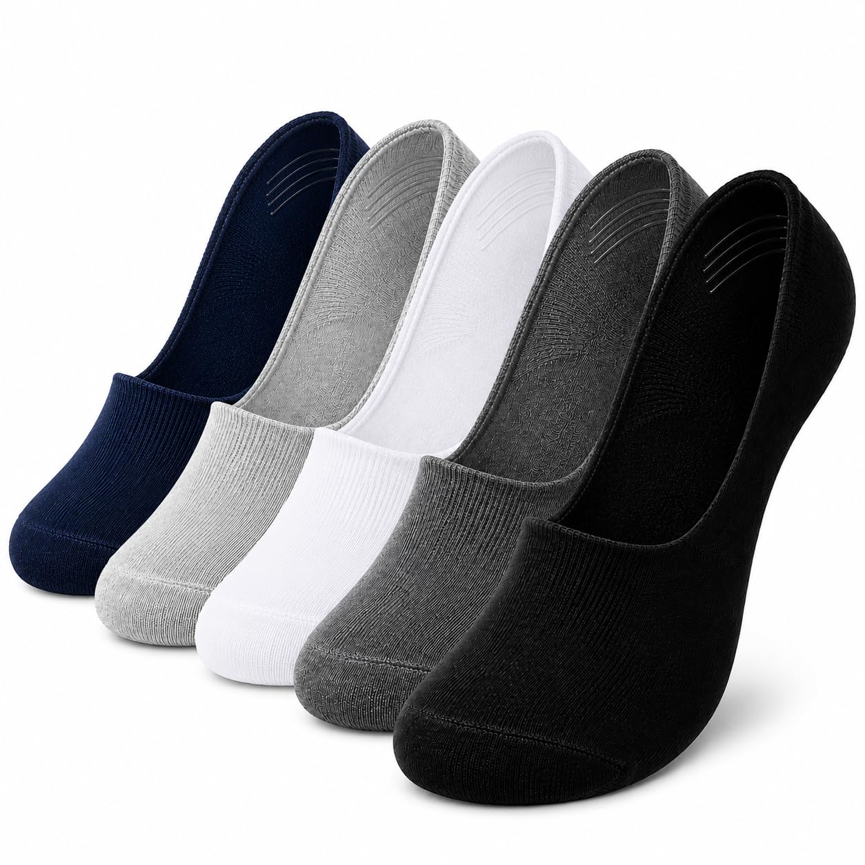 No Show Loafer Socks for Men & Women | Cotton Stretch Low Cut Invisible Socks with Anti-Slip Silicone Heel Grip | Breathable Shoe Liner Socks for Sneakers, Loafers, Office Wear-picture-14