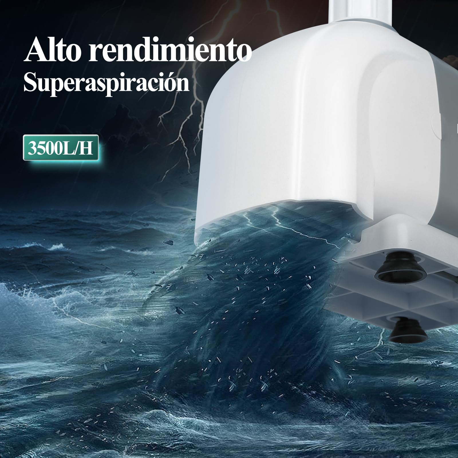 boxtech 15W Bomba Sumergible Bomba de trasiego para acuarios Bomba para acuarios con 3 boquillas Apta para Fuentes de acuarios Apta para circulación de Agua Dulce y Salada