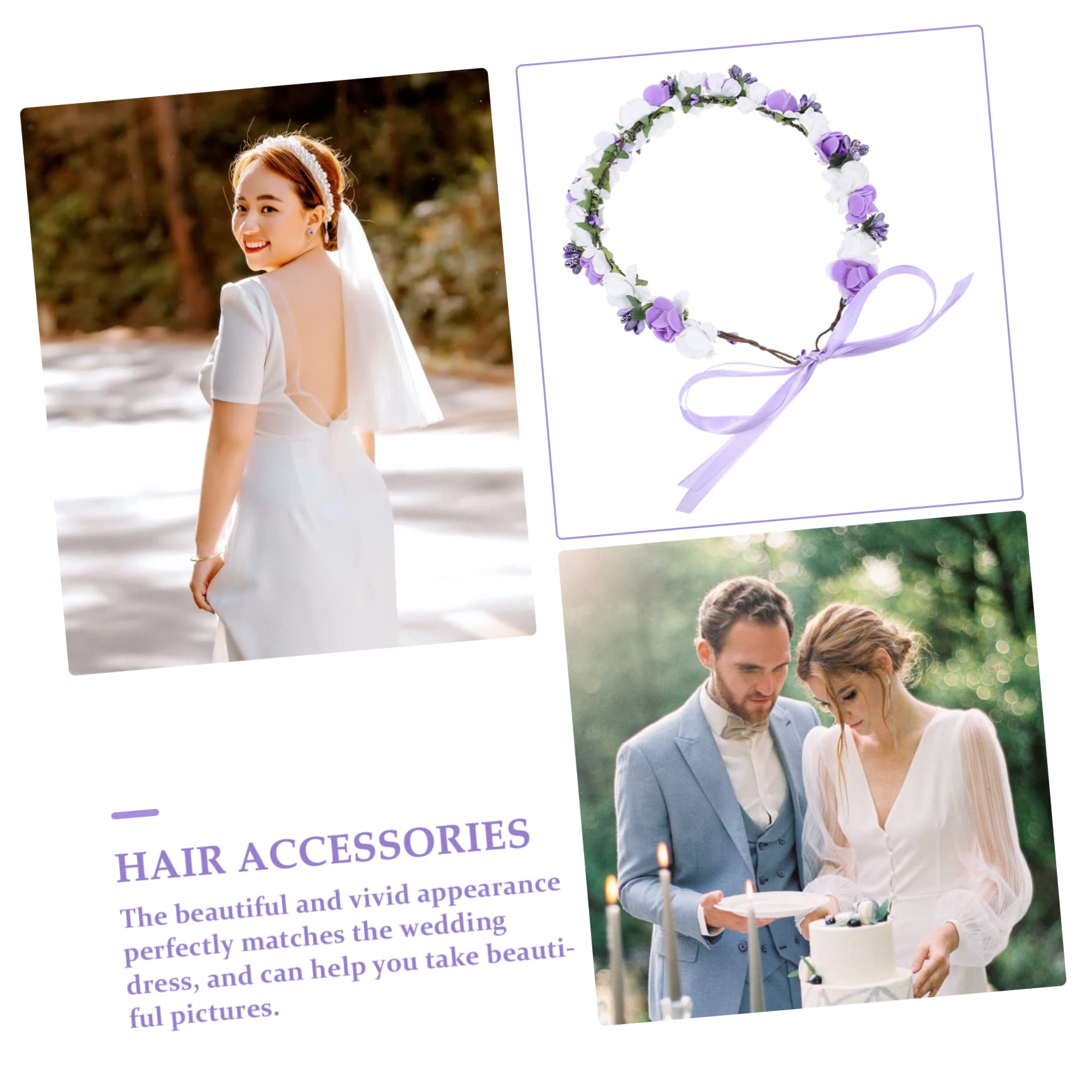 FRCOLOR 5 Stücke Braut Stirnband Floral Kranz Kopfschmuck Simulation Kranz Für Hochzeit Party Festival