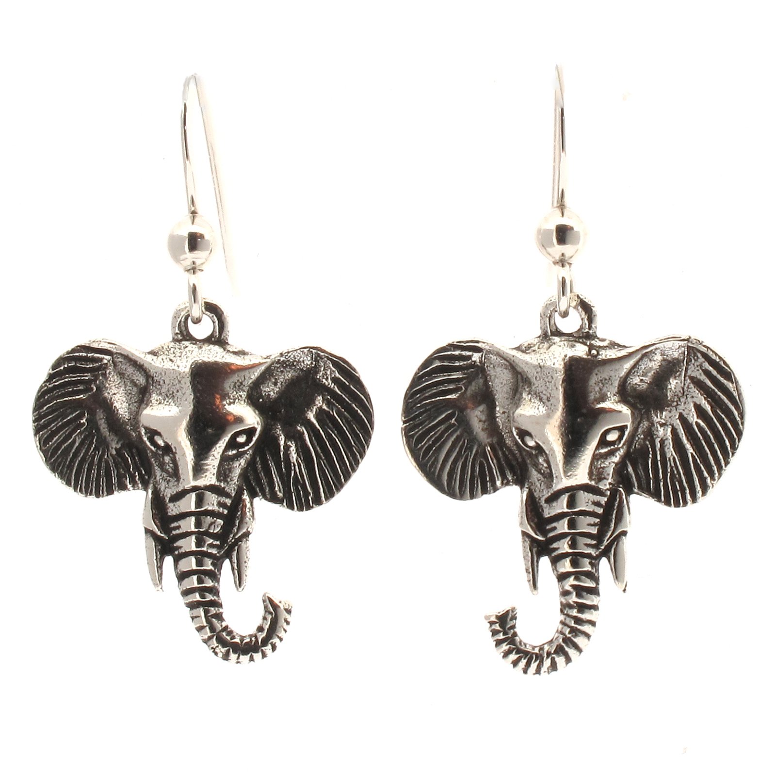 Touch Jewellery925 Sterling Silver Elephant Head Drop Earrings