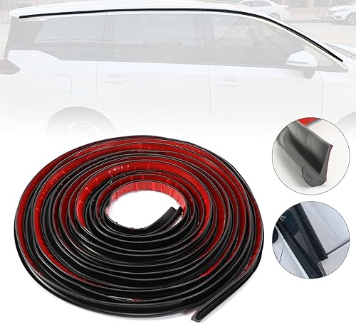 Miniatura 9 de D-Lumina Canaleta de lluvia para caravana, riel de goteo de goma de 60 pies de longitud para automóviles, camionetas, tira desviadora de lluvia de