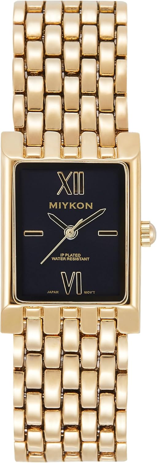 Miykon Minimalist Vintage Gold Watches for Women – Dainty Ladies Watch for Small Wrists with Luxury Bracelet – Second Hand, Japanese Quartz, Waterproof to 100ft