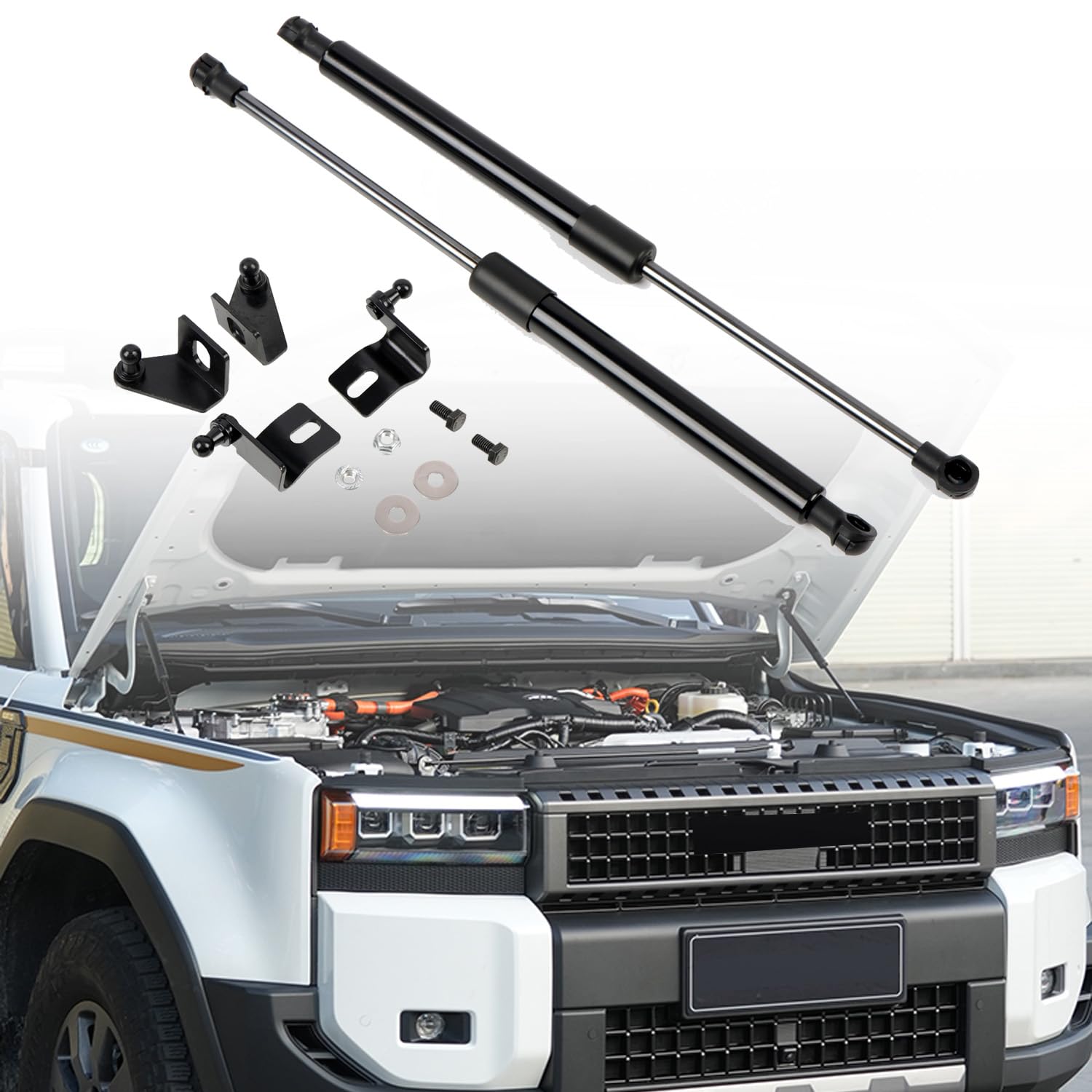 HIGH FLYING for Toyota Land Cruiser Prado LC250 Car Accessories Front Hood Lift Supports Gas Springs Struts Shocks Dampers Hydraulic Jack Stainless 1 Set (NOT Fit Premium Edition)