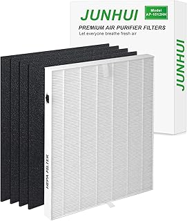 AP-1512HH Replacement Filter H13 Ture HEPA Compatible with Coway AP-1512HH, AP-1518R, AP-1519P, Airmega 200M Air Purifier, Part# 3304899, 1 HEPA Filter + 4 Carbon Pre-Filters