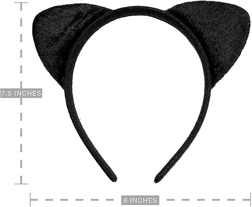 Miniatura 5 de Disfraz de orejas de gato y cola para mujeres adultas disfraz de Halloween de gato negro conjunto sexy y kit de accesorios de cosplay