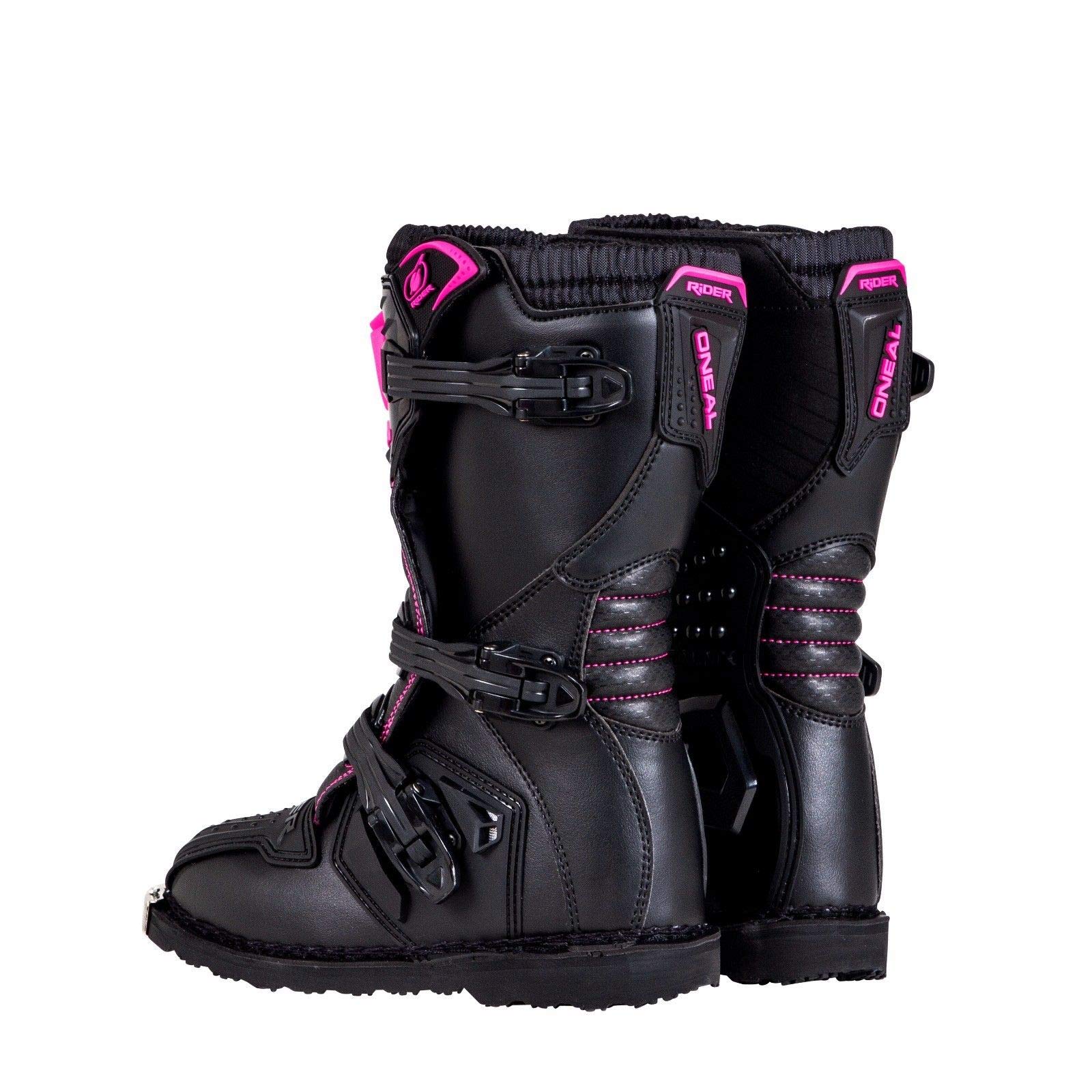 O'NEAL Youth Rider Boot (Black/Pink, Size 3)