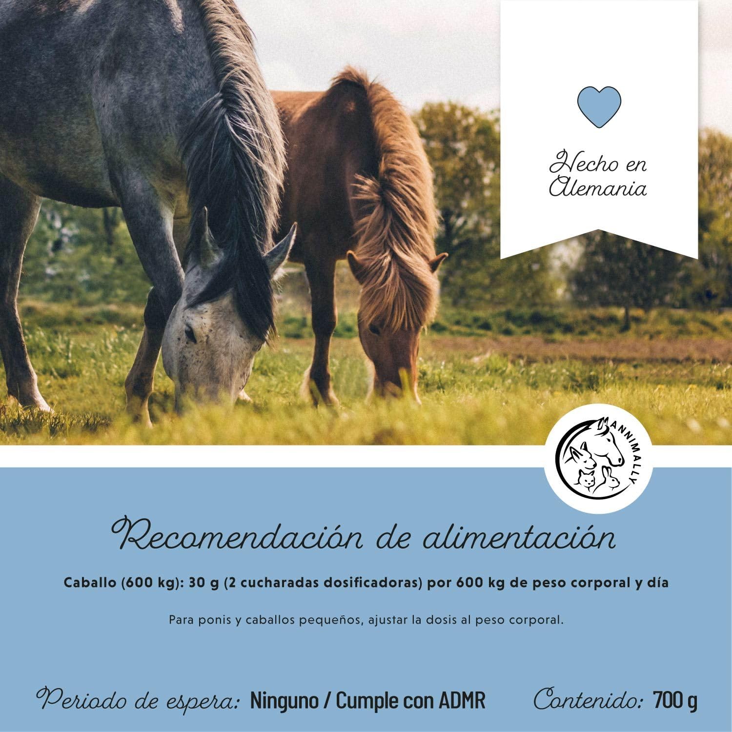 Annimally Zinc para Caballos - Pellets de Zinc (700 g) Altamente dosificados con comino Negro, zeolita, esparceta y levadura de Cerveza para la Piel, el Pelo y los Cascos
