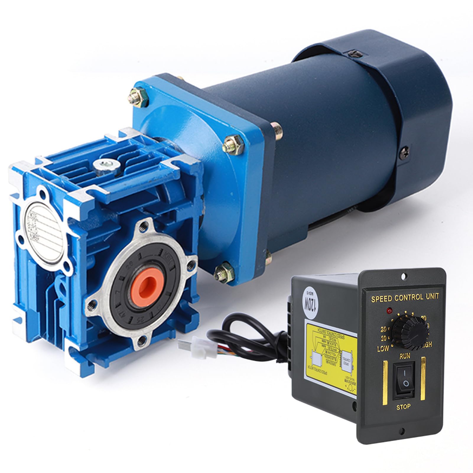 FTVOGUE Motoriduttore A Vite Senza Fine CA 220 V Governatore di Controllo della velocità da 120 W Riduttore in Acciaio Inossidabile 0,82 A 50/60 Hz con Rapporti di Riduzione da 5 A (Rapporto di