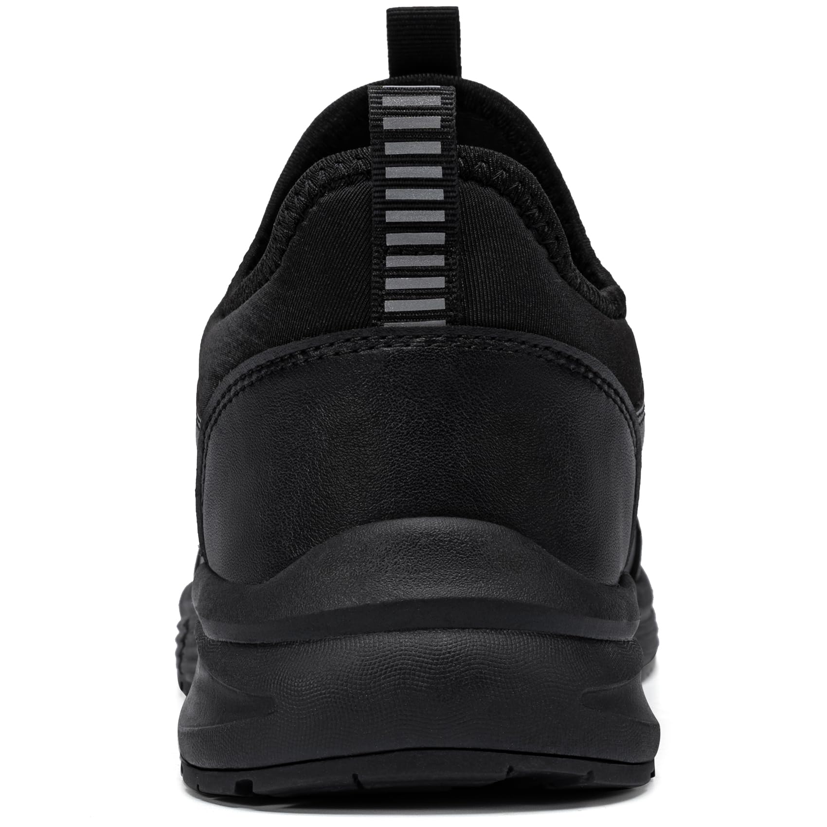 LARNMERN Zapatos Cocina Slip-On Hombre Anti-Deslizante Zapatillas Zapatos de Trabajo Impermeable Calzado Chef Hostelería sin Puntera Cuero Negro/41.5