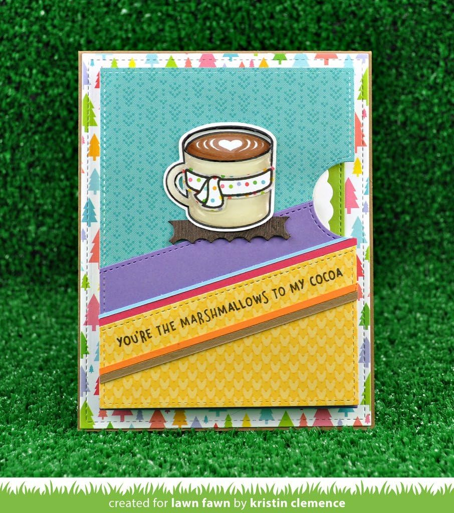 Lawn Fawn Thanks a Latte Clear Stamp Set and Coordinating Lawn Cut Die Set, Two Item Bundle (LF1761, LF1762)