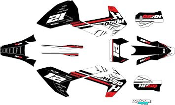 Graphics Kit for Husqvarna Enduro TE150 TE250 TE300 2017-2019 Serenity Series Red 16 Mil - Dirt bike Custom Racing Graphics Decals Stickers Kit, no-plastics