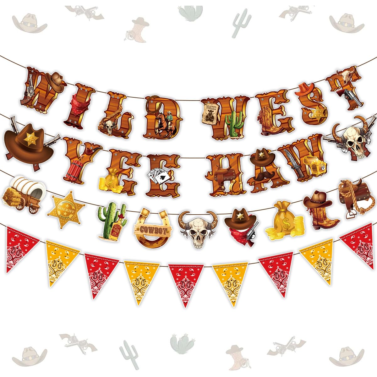 Photo 1 of ?Frantlna Western Cowboy Themed Party Decorations Rodeo Wild West Yee Haw Banner