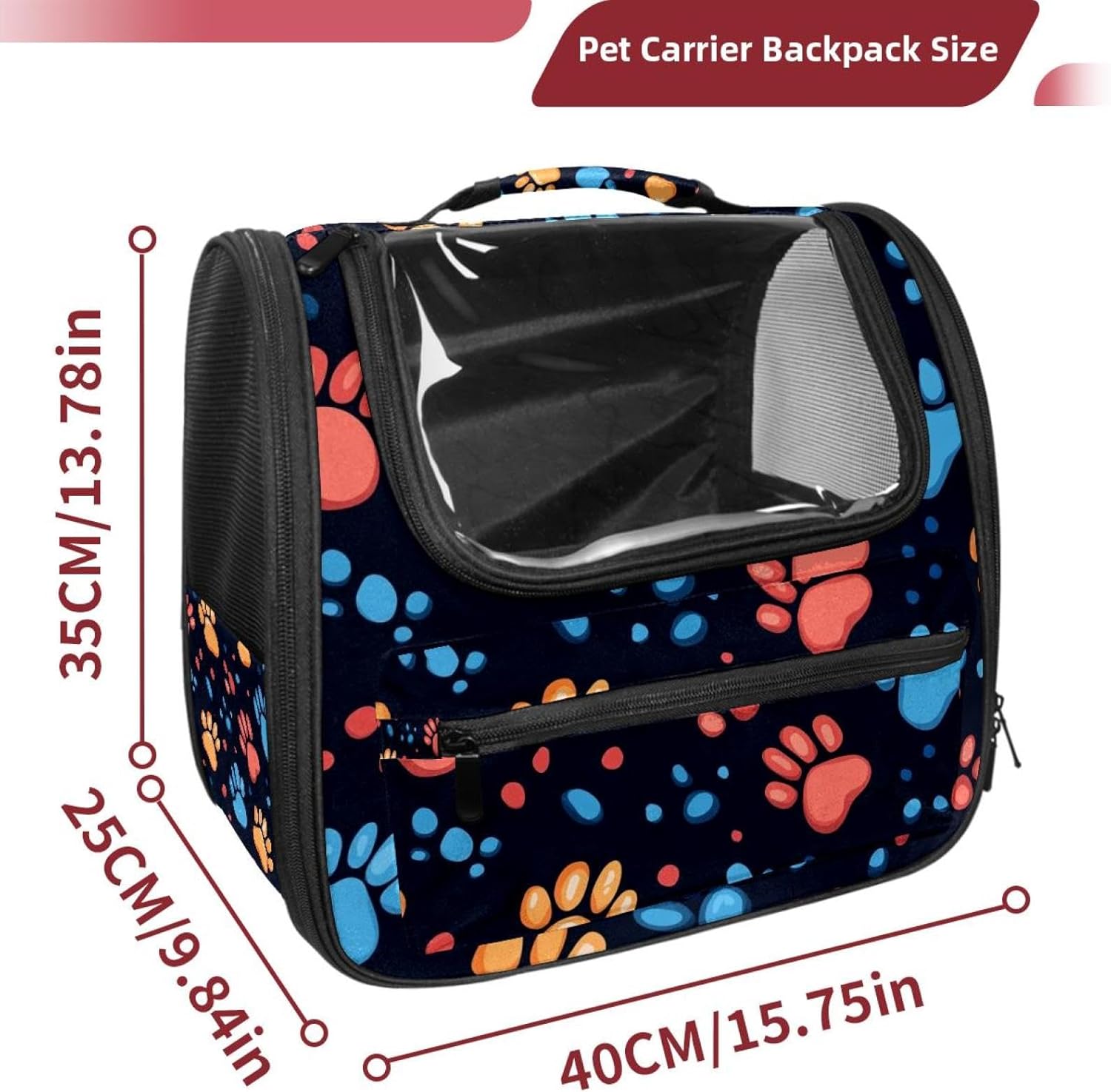Dog Cat Paw Animal Footprint Pet Carrier Soft Sided Carrier for Small Medium Cats Dogs