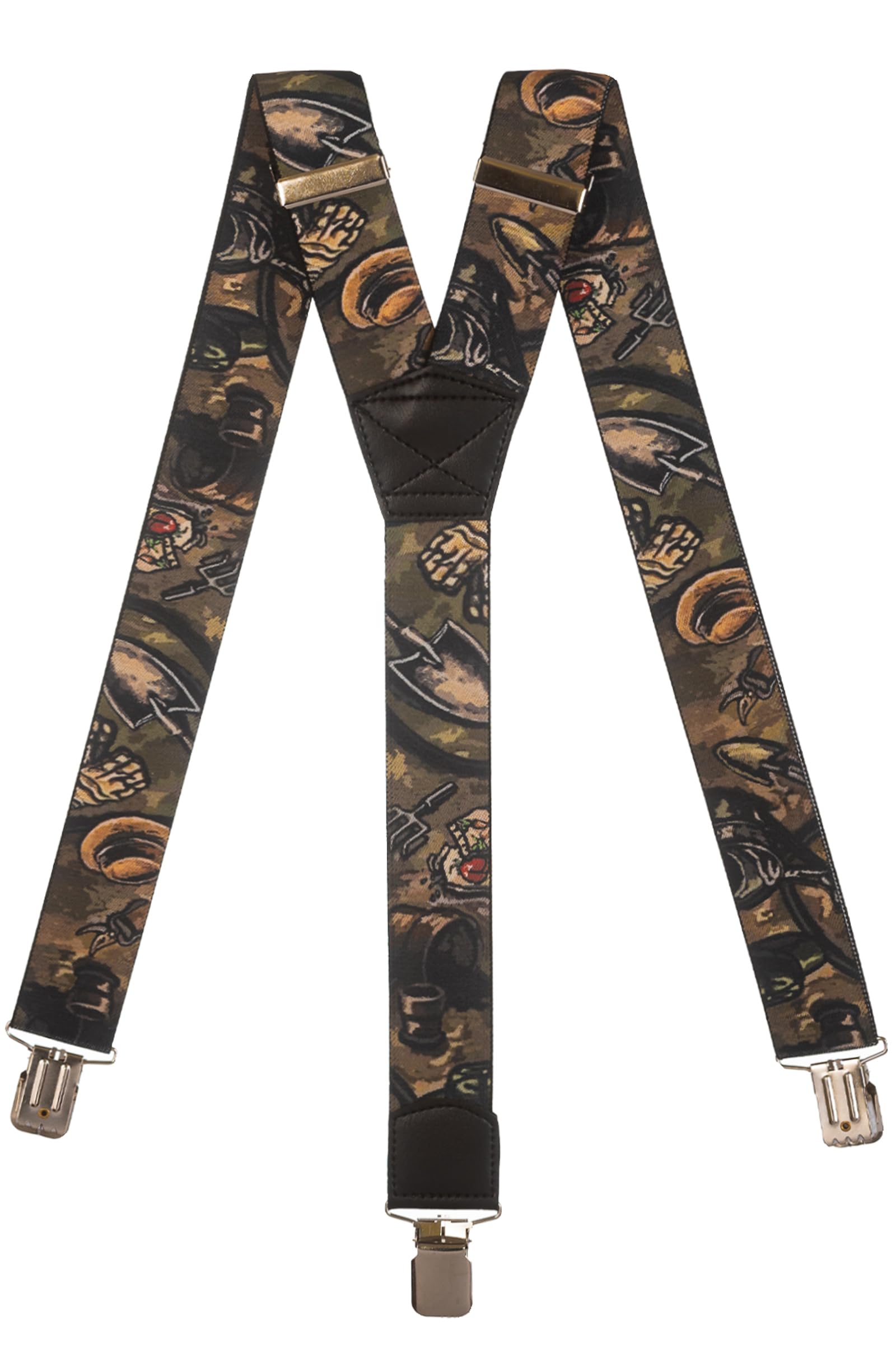 Olata Men's Gardening A Heavy Duty Printed Y-Shape Braces/Suspenders, 4Cm