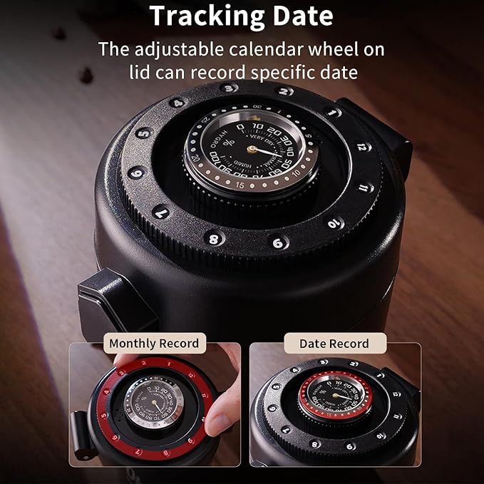 Frasco Hermético para Café ZUWIT 600 ml Acero Inoxidable Negro miniatura 2