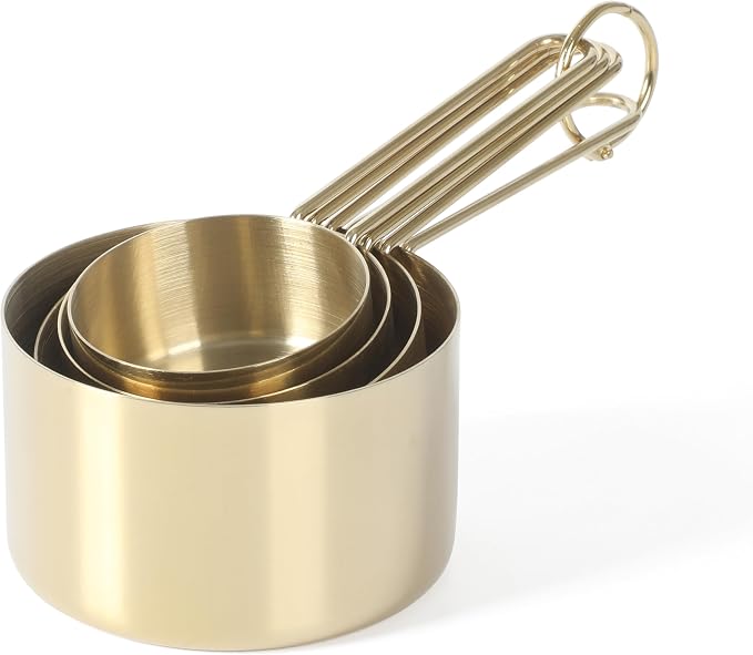 Set de 4 cucharas medidoras de acero inoxidable dorado Martha Stewart miniatura 5