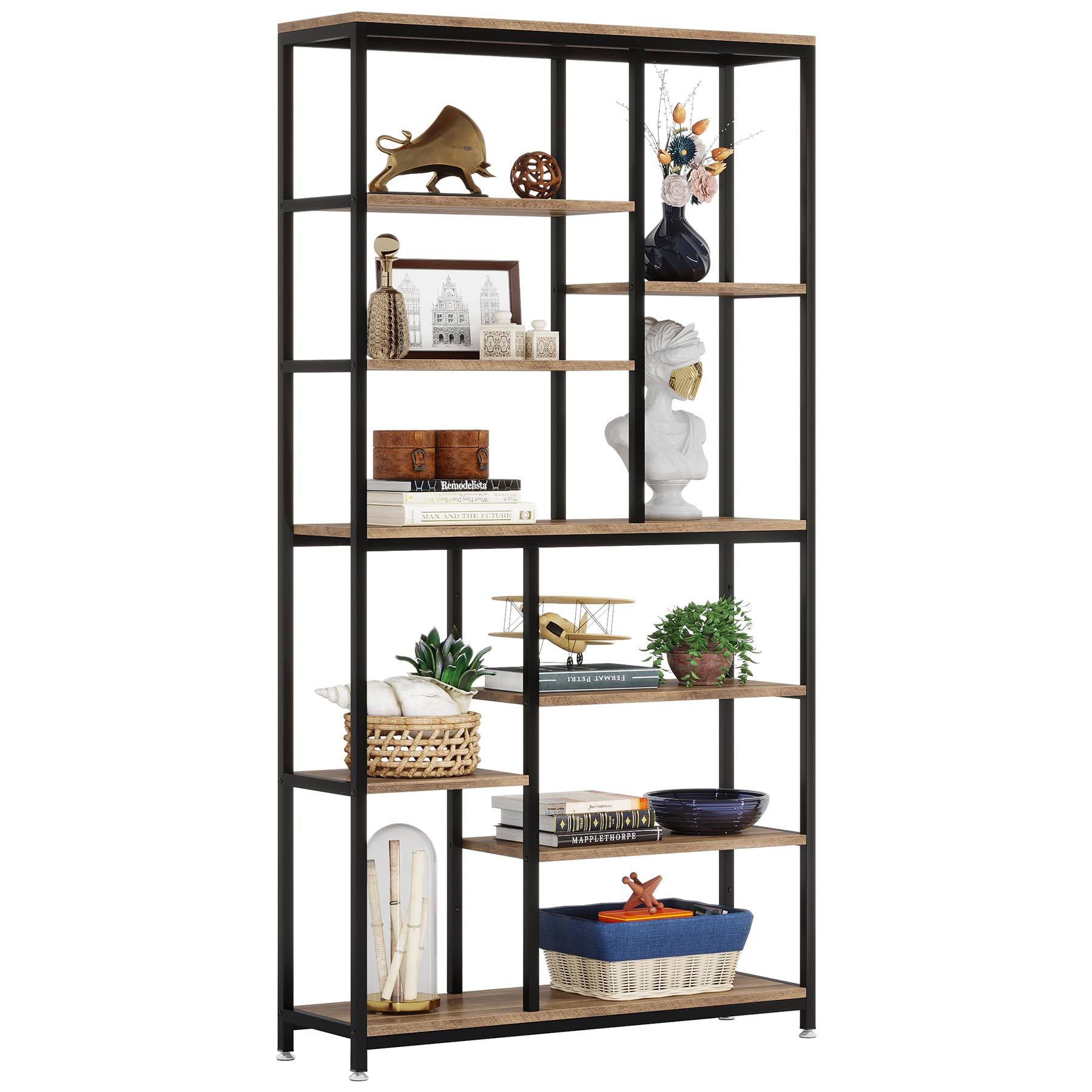 Buy Tribesigns 79 inches Tall Bookshelf Bookcase, 8Tier Staggered
