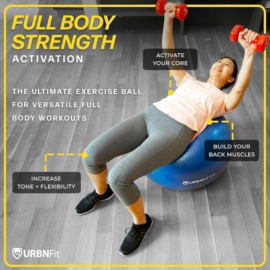 URBNFit バランスボール 65cm スポーツ エクササイズ　フィットネス Amazon | URBNFit バランスボール 65cm エクササイズ 空気入れ