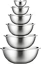 FineDine Stainless Steel Mixing Bowls Set, Dishwasher Safe, 6 Piece Metal Mixing Bowls For Kitchen, Nesting, Large, Small, Big Food Prep, Cooking, Baking
