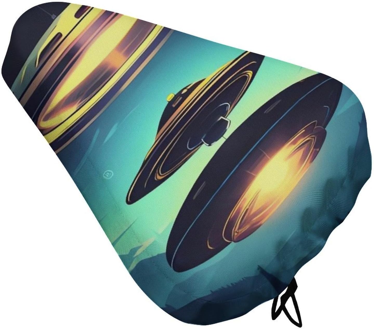 Spacecraft Descend Waterproof Bike Seat Cover with Drawstring